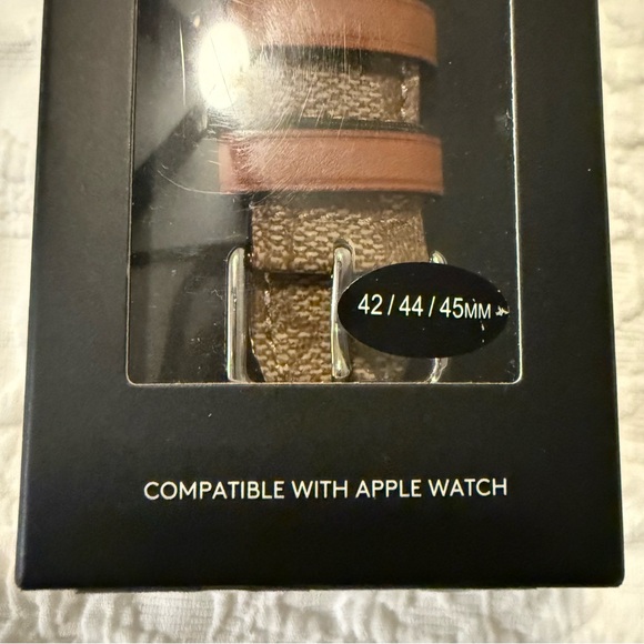 COACH ,NY Brown and Tan Watch Band for Apple Watch - Picture 1 of 5